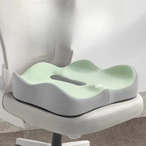 Ergonomic Office Seat Cushion - 3-Zone Memory Foam Lumbar Support Pillow Breatha