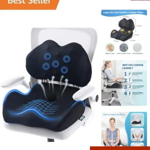 X Large Memory Foam Seat Cushion Lumbar Support Pillow for Sciatica & Tailbon...