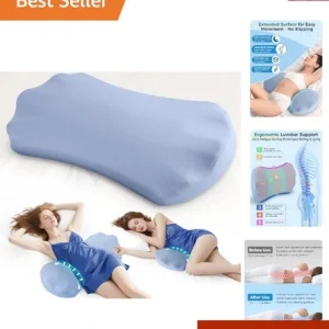 Lumbar Support Pillow for Sleeping Memory Foam Back Pain Relief Bed Support
