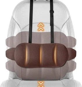 GGW Ergonomic Memory Foam Lumbar Support Cushion & Breathable Seat Pad Set Brown