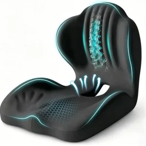 Car seat cushion with lumbar support,L-shaped memory foam,perfect for long drive